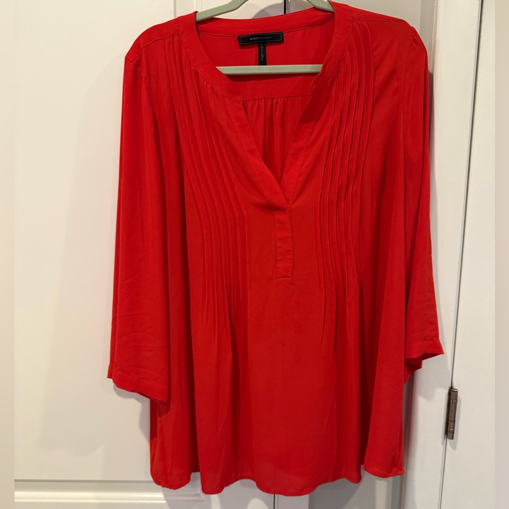 BCBG Red Maternity Blouse
